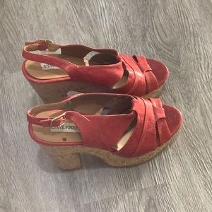 Steve Madden Red Cork Platfrom